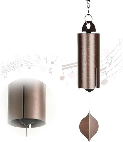 Deep Tone Heroic Windbell Large Cylinder Wind Chimes Antique Metal Outdoor Wind Chime Temple Wind Chime Memorial Wind Chimes Suitable for Patios Gardens Yards Porches (L-19.7inch)