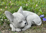 Cute Chihuahua Statue Concrete Dog Figurine Pet Memorial Decor Stone Chihuahua Sculpture Outdoor Statues Garden Ornament