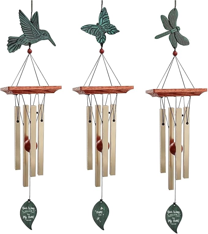 ASTARIN Memorial Custom Wind Chimes for Loss of Loved One, Wind Chimes for Patio Yard Decor, 24'' (Condolences-6)