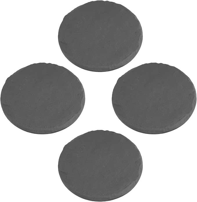 Bewinner 15.5” Circular Decorative Stepping Stones with Ground Stakes, Resin Material Stones for Outdoor Pathway Pavers Walkway Lawn Yard, (Gray)