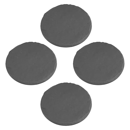 Outdoor Stepping Stones Garden Pathway Stones Landscape Stones 15.71in Round Polypropylene Resin with 6 Ground Stakes for Lawn Decor Walkway (Grey)