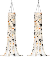 Halloween Witch Windsock 2 PC Outdoor Hanging Decoration for Home Yard Lightweight Sturdiness Polyester Fabric Windsock Flag Fall Thanksgiving Decor