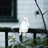 Cute Climbing Ghost Figure Plant Pot Hanger, Halloween Flower Pot Hugger, Resin Tortoise Statue, Funny Pot Huggers for Planters, Garden Fence Balcony Patio Yard (Ghost)