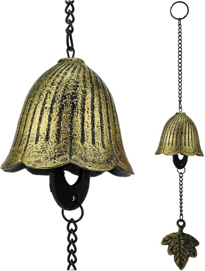 Japanese Wind Chime Lucky Small Wind Chimes for Outside Cast Iron Wind Bell Pendent Ornament for Bless Garden Backyard Balcony Home Decor(Bronze)