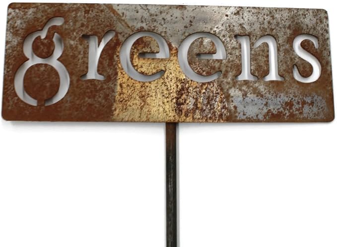 Classic Metal Garden Markers 19 Inches Tall (greens, Naturally Rusted)