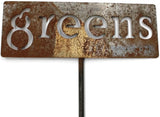 Classic Metal Garden Markers 19 Inches Tall (greens, Naturally Rusted)