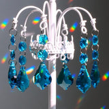 20pcs Chandelier Crystals Maple Leaf Prism Pendant Parts Connected Glass Octagon Beads Chain for Chandelier Decoration 38mm (Indicolite)