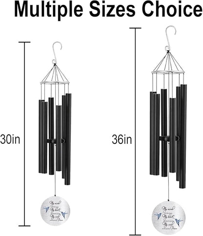 ASTARIN Personalized 30" Bereavement Wind Chimes for Outside, Memorial Gift in Remembrance of a Loved One, Sympathy Gift for Loss of Mother Father Husband, Garden Patio Decor