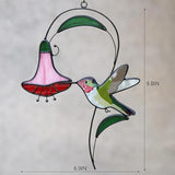 Handmade Stained Glass Window Hanging Hummingbird Decor, Sun Catchers Indoor Window Art, Suncatchers for Windows Hanging, Mother's Day Hummingbird Gifts for Women Mom Grandma Bird Lovers