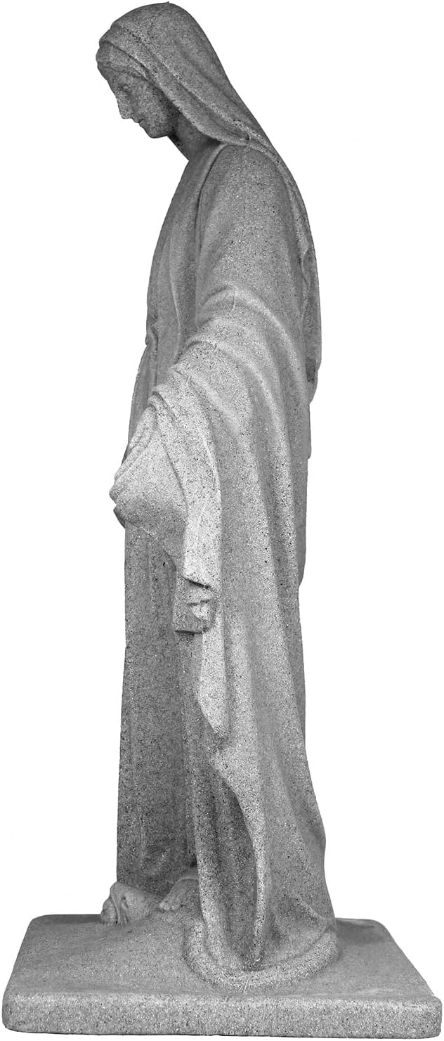 Virgin Mary Statue – Natural Granite Appearance – Made of Resin – Lightweight – 34”