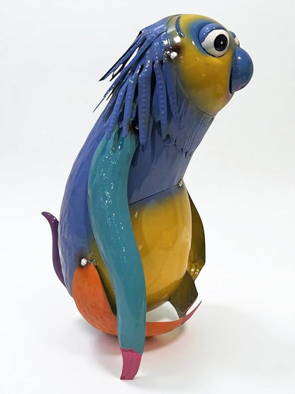 Colorful Metal Sloth Statue for Garden and Home Decoration, Handmade Outdoor Porch Accessory, Patio and Lawn Yard Art, Animal Sculpture Ornament
