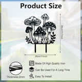 WADORN Mushroom Metal Outdoor Statues Silhouette, Funny Mushroom Metal Decorative Garden Stakes Mushroom and Grass Silhouette Ornament Gift Funny Outdoor Decor for Garden Backyard Patio Lawn Outdoor