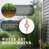 8.5FT Rain Chains with Spiral Bird Cage Rain Chain Cups, Rain Catcher for Gutters, Decorative Copper Rainwater Diverter Rain Chimes for Garden Decor,Replacement for Outside Gutter Downspouts in Spring