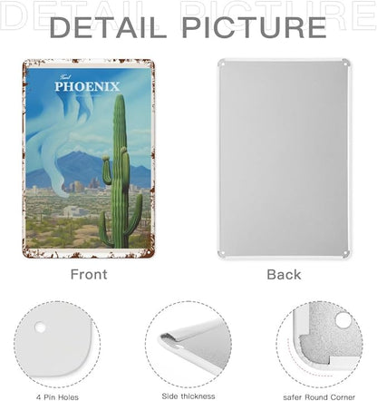 patio wall decor Travel Phoenix 10 metal signs vintage Outdoor Indoor & Outdoor Wall Decor Cute,Funny,Inspiring Plaques for Home,Office,Yard,Bathroom 8X12inch