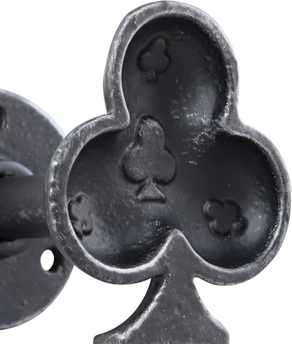 Cast Iron Outdoor Wall Hook for Garden and Patio, Antique-Style Clubs Accent Hook for Outdoor Wall Spaces (Antique Black)