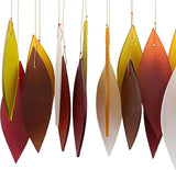 Blue Handworks Desert Sands Glass Chime, Sandblasted Glass and Found Wood Handcrafted Wind Chime