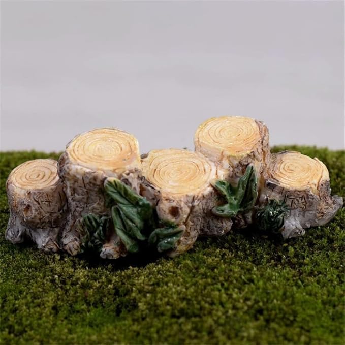 Miniature Resin Stump Micro Landscape Fairy Garden Ornament Mini Doll House Outdoor Landscape Decor Outdoor Statues Garden Sculptures Decor Landscape