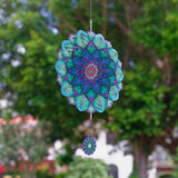 DREAMYSOUL Peacock Hanging Wind Spinners 12 Inch Laser Cut Stainless Steel Wind Spinners for Yard and Garden 3D Outdoor Wind Spinner Peacock Decor Ornaments