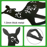 Outdoor Deer Stakes, Set of 3 Metal Deer Garden Decor for Outside,Black Silhouette Yard Art(Deer Black)