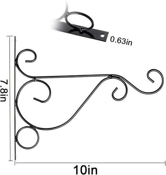 TIHOOD 4PCS Metal Plant Bracket Iron Wall Mount Lanterns Hangers for Hanging Bird Feeders, Lanterns, Wind Chimes, Planters, Outdoor Decoration Hooks | Lanterns Hangers, Lanterns, Wind Chimes, Planters