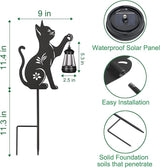 Doorkeer 2Pack Solar Outdoor Garden Lights Stakes Metal Cat Lawn Deco Statue Black Cat Patio Garden Decorative Stakes with Solar Lantern Christmas Birthday Gifts for Women Mom and Grandma