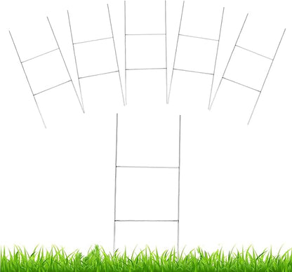 CPTC FLRAE 5 Pack Yard Sign Stakes Metal,17.5'' x 7'' H Frames Yard Stakes for Signs