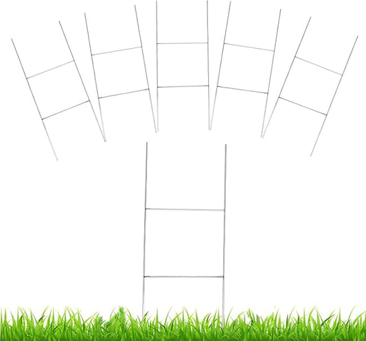 CPTC FLRAE 5 Pack Yard Sign Stakes Metal,17.5'' x 7'' H Frames Yard Stakes for Signs