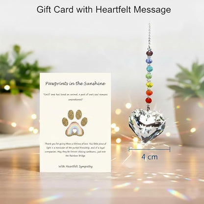 Pet Memorial Gifts for Loss of Dog: Cat Crystal Suncatcher: A Dog & Cat Sympathy Gift for Grieving Friends, Pet Loss Bereavement Keepsake, and Rainbow Bridge Remembrance Ornament