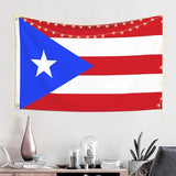 Puerto Rico Puerto Rican Flag Tapestry 3x5 FT for Outdoor Puerto Rican National Flags with 2 Brass Grommets for Yard House Garden Decor Vivid Color Durable Polyester（Blue）