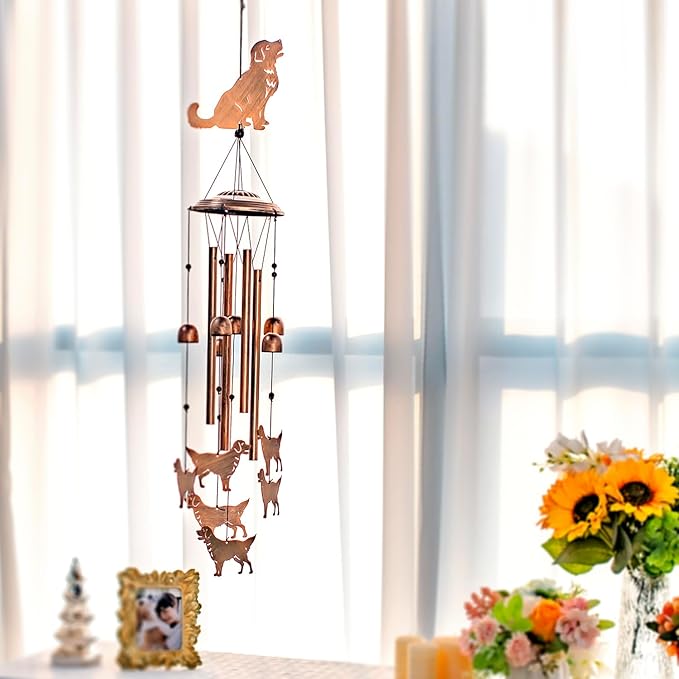 for Mom Golden Retriever Dog Wind Chimes for Outside,Dog Gifts for Women Men/Memorial Gift/Birthday Gifts Metal windchimes Outdoors/Indoors,Garden Decor,Patio,Porch,Yard Decorations
