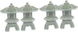Yardwe 4pcs Miniature Sandstone Pagoda Statues Zen Decor for Use Japanese Lantern Sculptures for Bonsai and Aquariums
