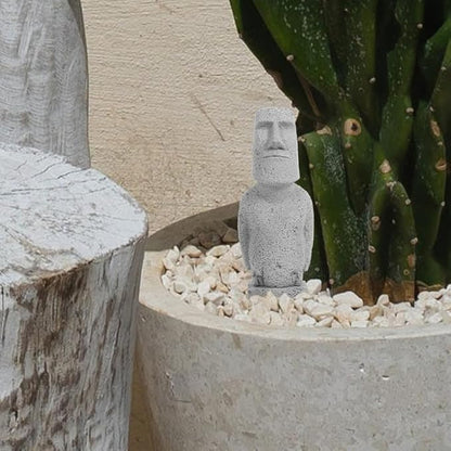 IMIKEYA Easter Island Head Statue Sandstone Akivi Moai Monolith Decorative Garden Sculpture Mini Moai Figurine for Home Garden Patio Lawn