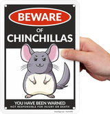 SmartSign Funny Beware Of Chinchillas Warning Sign - 10"x7", 40 mil Laminated Rust-free Aluminum - Metal Signs for Wall Decor, Outdoors, Patio, Gifts, Cafe - Chinchillas Theme, Made in USA