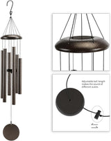 Large 40" Wind-Chimes-Outdoor-Deep-Tone, Soothing Melodic Tones Windchimes, Wind Chimes for Outside, Brown Memorial Wind Chime Best Gift for Mom Women Grandma Neighbors