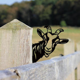 SUPERDANT Metal Goat Garden Decor for Outside Peeping Animals Yard Stakes for Decorations Outdoor Statues Iron Art Stake Decorative Silhouette Lawn Ornament Patio Porch Farmhouse Decoration Gifts