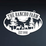 Personalized Metal Farm Sign, Customized Family Name Ranch Sign, Large Last Name Sign for Farmhouse Decoration, Outdoor Farm Wall Art, Welcome Sign, Entrance Gate Sign, Farm Lovers Gift, Garden Decor