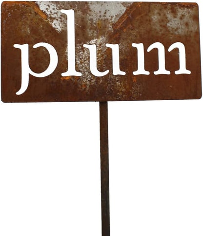 Classic Metal Garden Markers 19 Inches Tall (plum, Naturally Rusted)