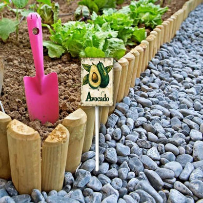 Uptell Vintage Aluminum Avocado Fruit Signs Yard Sign with Stake for Garden Fruit Garden Label Stakes Plant Markers for Outdoor Plants Waterproof 7x8.8 inch
