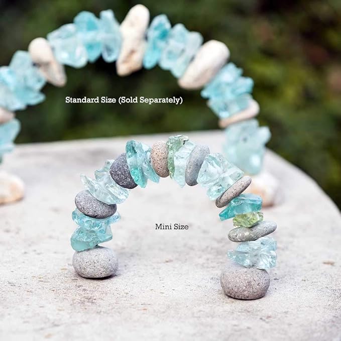Garden Age Supply Mini Stone and Glass Rock Cairn Arch Sculpture - Decorative Home Accent - Zen Decor - Natural Art
