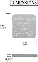Pavilion Gift Company 25317 Mother's 7.75" x 7.75" Garden Stone, Light Gray, White