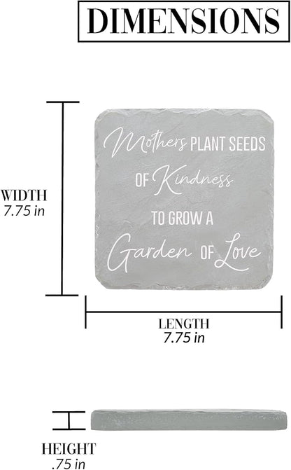 Pavilion Gift Company 25317 Mother's 7.75" x 7.75" Garden Stone, Light Gray, White