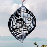 Personalized Sparrow Metal Wind Spinner, Custom Outdoor Ornament for Yard Display, Kinetic Bird Sculpture, Nature Gift (Sparrow Garden Wind Spinner)