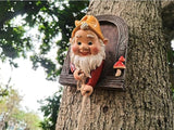Climbing Gnomes Tree Decor - Cute Gnome Garden Statue Art Resin Dwarf Sculpture for Yard Outdoor Decoration Ornaments