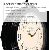 BESTIME 66264B 16-Inch Double Sided Metal Wall Clock with Black Frame.Sturdy Frame,Easy Read,Garden,Home Décor,Indoor,Outdoor,Farmhouse,Yard,Station,Office,Photography Props.