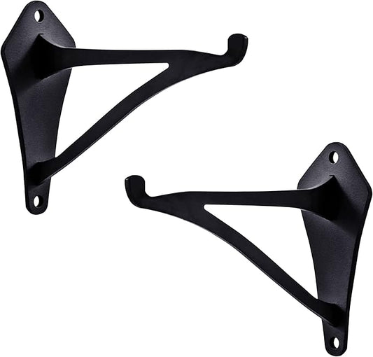 2 Pcs 6-Inch Iron Brackets Wall Hanging Planters, Iron Hangers for Outdoor Birds Feeders, Laterns, Solar Light Decorative Brackets (Screws Included, Black)