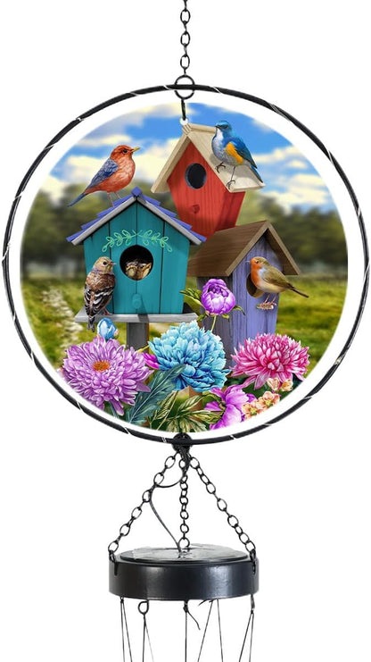 Briarwood Lane Colorful Birdhouses Illuminated Wind Chime