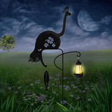 Solar Powered Black cat Fishing Light, Garden Decorative Iron Art Cute cat Fishing Ground Light, Wireless Dusk to Dawn LED Landscape lamp Waterproof.