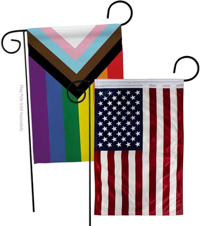 Progress Pride Month American Flag For Outside House LGBTQ Wall Decor Home Independence Day Cemetery Decoration For Grave Memorial Yard Sign 4th Of July US Poster 911 Canvas Gift USA Poster