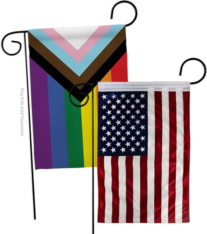 Progress Pride Month American Flag For Outside House LGBTQ Wall Decor Home Independence Day Cemetery Decoration For Grave Memorial Yard Sign 4th Of July US Poster 911 Canvas Gift USA Poster
