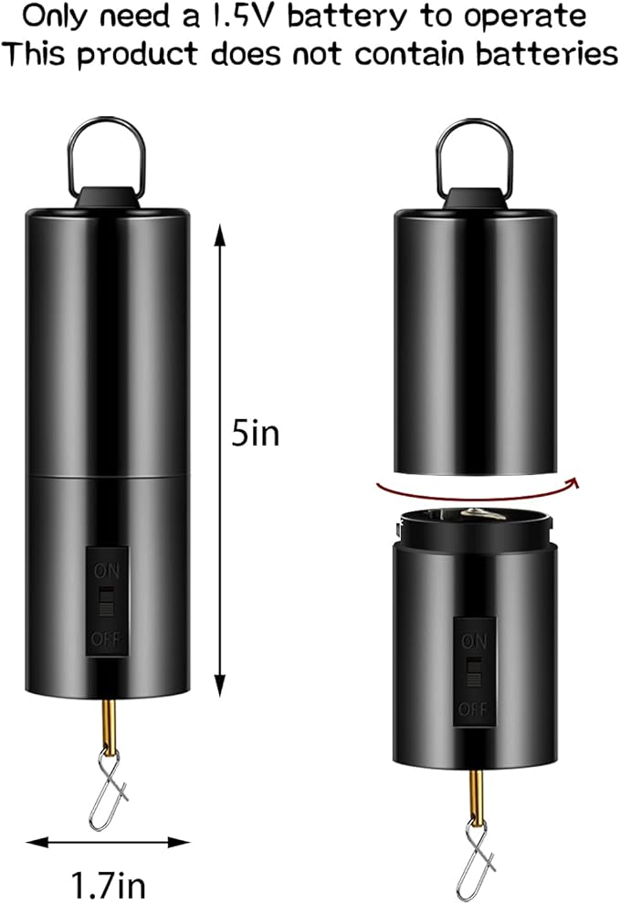 1 Piece Hanging Black Rotating Motor Wind Spinner Mobile Battery Operated Motor Multi-Purposes Rotatable Hook for Garden Decoration Accessory Supplies